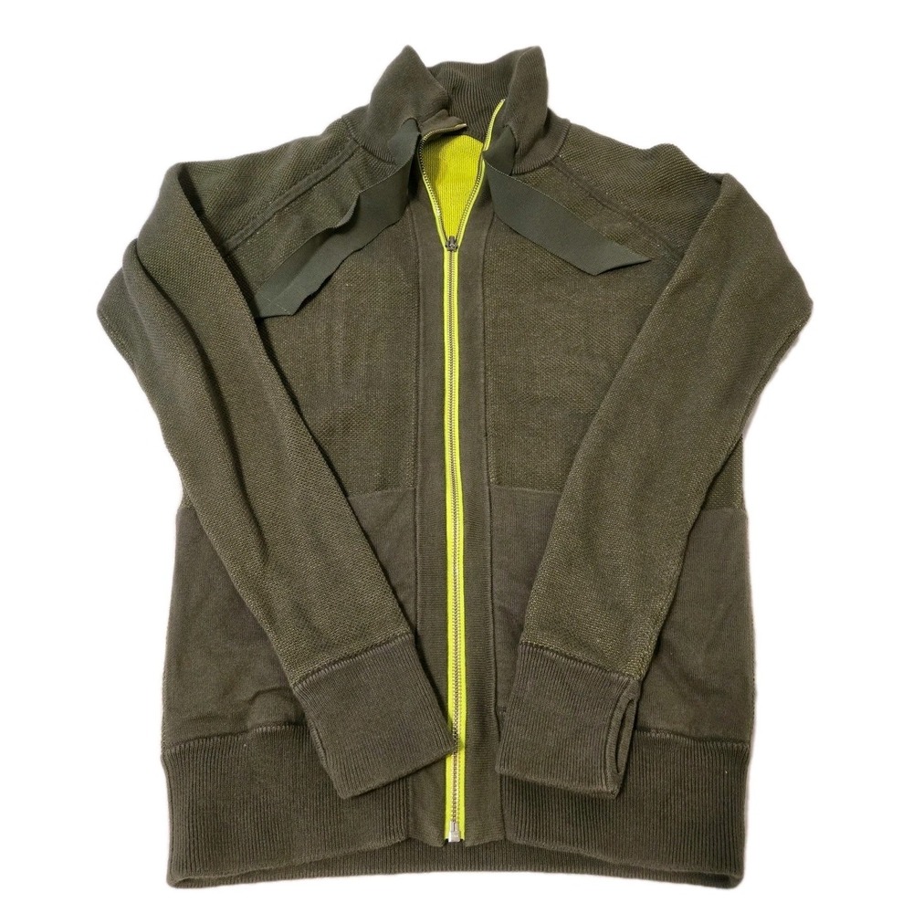 Lululemon Post Savasana Reversible Jacket In Fatigue Green And Antidote Yellow